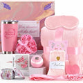 Pink Women's Spa Gift Set with Blanket, Candle, Mug & Accessories - Perfect for Birthdays & Holidays