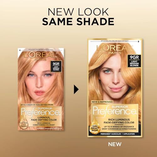 L'Oreal Superior Preference 9GR Light Reddish Blonde Hair Color Kit - Pack of 3