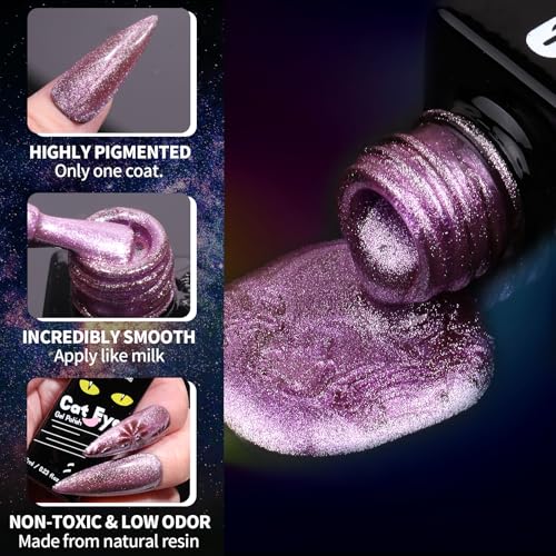 Magnetic Cat Eye Gel Nail Polish Set - 20 Colors with 4 Magnets, Variation 08