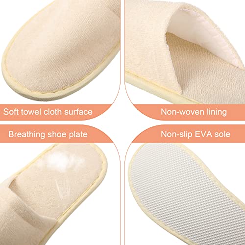 Geyoga 24 Pairs Disposable Slippers for Guests - Large, Multi-Neutral Bulk