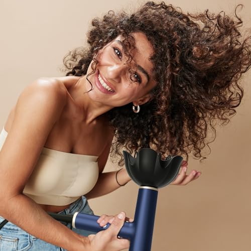 US-Size Blue Professional Ionic Hair Dryer with Diffuser, Fast Drying