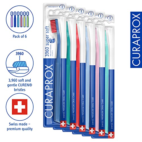 6 Pack Soft Toothbrushes for Sensitive Gums and Teeth - Gentle Plaque Removal