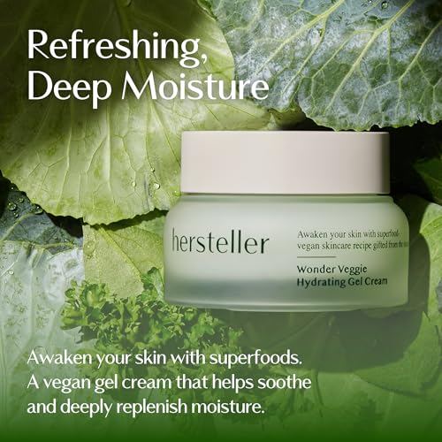 Hydrating Gel Cream with Kale Extract - Vegan Moisturizer for Sensitive Skin 1.7 Fl Oz