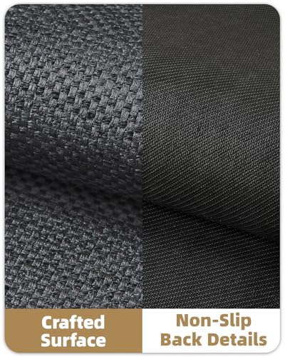 Grey Non Slip Kitchen Rug 23x82 Inches - Durable and Washable Mat with Rubber Backing - Color&Geometry Variation of Dark Tone-Grey/23"X82"