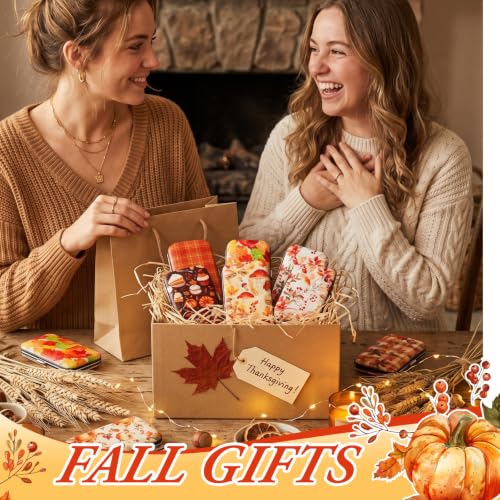 Autumn Nail Care Gift Set - 10 Manicure Kits with Fall Patterns, Stainless Steel Tools