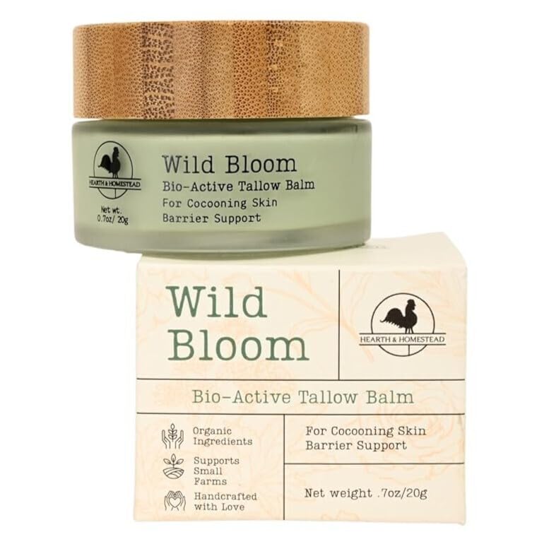 Wildcrafted Tallow Face Balm with Blue Tansy - Hydrating & Nourishing Skin Care