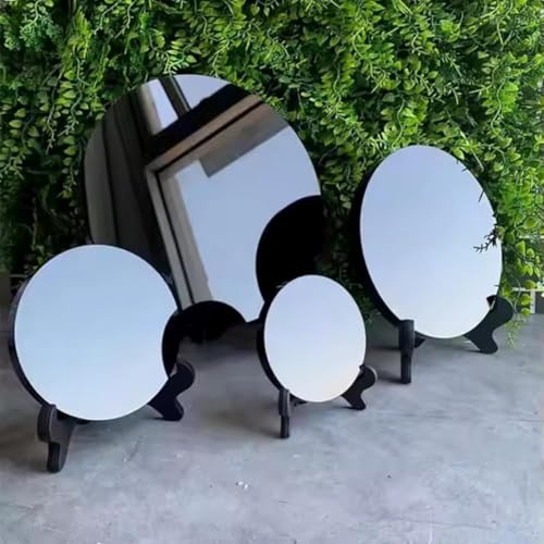 CRYSTALSTILE 7.87 in Black Obsidian Scrying Mirror with Stand for Divination & Meditation