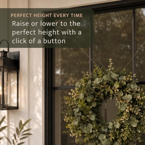 Zip 'n Hang Wreath Hanger for Front Door, White, 3 Pack - Damage-Free Door Decor