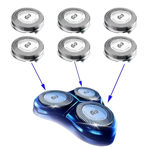 6-Pack Replacement Heads for Philips Norelco Aquatec Shaver HQ8 Compatible with AT750 AT751 AT890 AT891