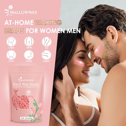 Hard Wax Beads 2-Pack, 1lb lavender wax beads + 1lb Rose pink wax for hair removal