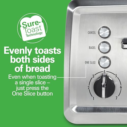 4 Slice Stainless Steel Toaster with Wide Slots and Bagel Setting - Variation of THIS listing
