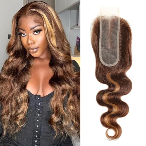 Isufer P4/27 Body Wave Lace Closure 16 Inch Honey Blonde Virgin Human Hair
