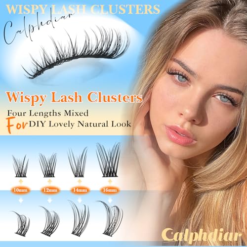 Natural Lash Clusters Wispy Eyelash Clusters 10-16mm Customizable Lashes Clusters 256pcs Cluster Eyelash Extensions C-Curve Individual Lashes DIY Long Lasting Lash Cluster Lash Extension at Home