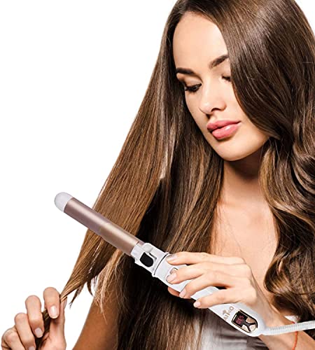 Auto Rotating Hair Curler 28mm Curling Wand with LCD Temp Dual Voltage