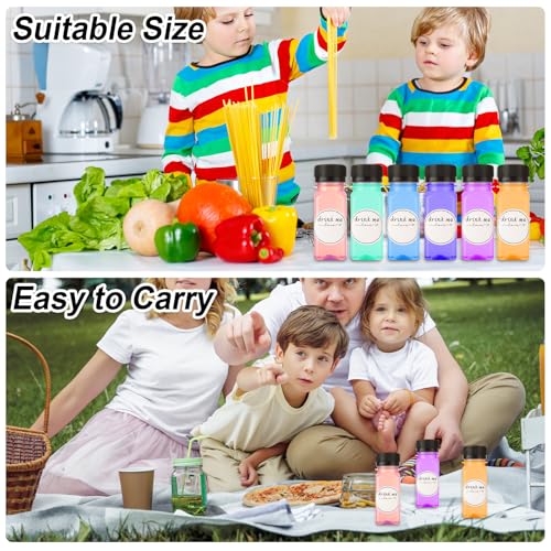 2oz Clear Plastic Bottles with Lids — 100 Pack, Leak-Proof Vials for Beverages