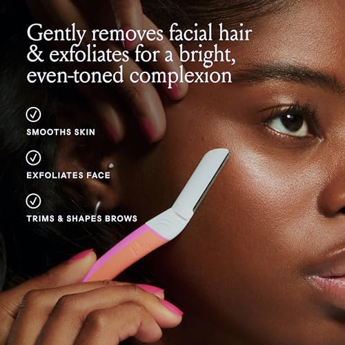 Billie - Dermaplane Starter Kit - Reusable Handle + 3 Refill Blades - Remove Facial Hair + Perfectly Shape Brows - Dermatologist-Approved - Malibu