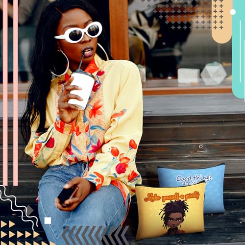 Silkfly 24 Pcs African American Gifts Black History Month Black Girl Women Makeup Cosmetic Bag Afro Queen Inspirational Canvas Toiletry Travel Organizer Purse African American Party Favor