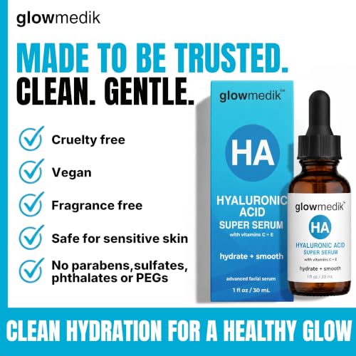 Hydrating Hyaluronic Acid Face Serum with Vitamin C & E for All Skin Types
