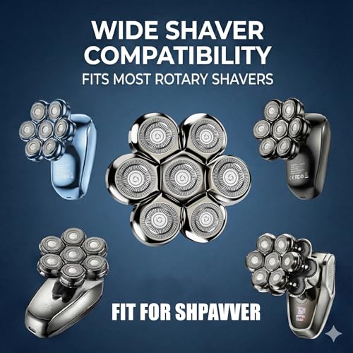 Gold 2-Pack Replacement Heads for SHPAVVER & Cyruzi 5-in-1 Electric Shavers