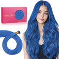 Blue Remy Human Hair Extensions I Tip Fusion 16 Inch 25g Natural Look