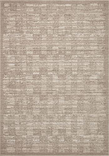 Loloi Darby Pebble and Sand Area Rug 5'3" x 7'6" Modern Ribbed Textured Decor