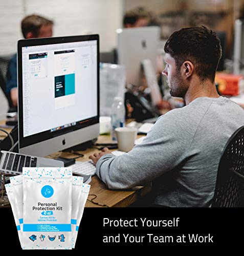 All-In-One Personal Protection Kit (10 Pack) Face Mask, Gloves & Wipes