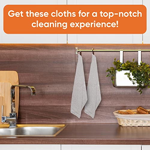 Grey Cotton Washcloths 16x16 Inches - Multi-Purpose Cleaning & Spa Towels (12 Pack)