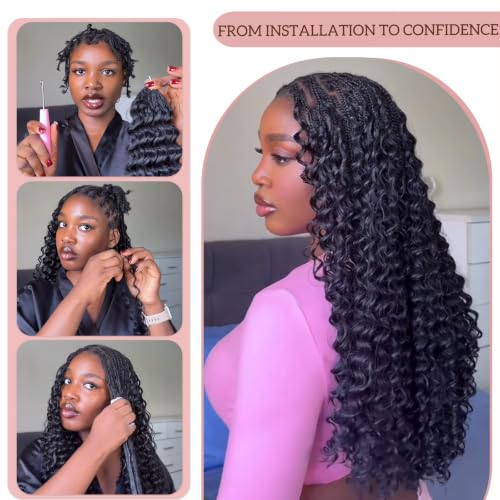 Deep Wave Crochet Hair for Black Women 14 Inch 150 Roots - Pre-Separated Feather Style