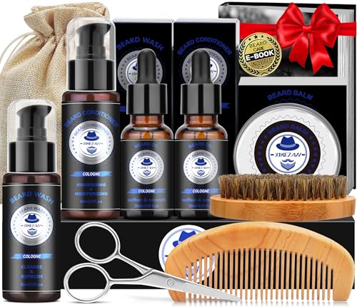 XIKEZAN Beard Kit for Men with Cologne - Softening & Grooming Set