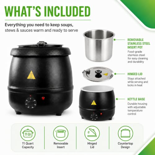 YBSVO 11 Quart Commercial Soup Kettle Warmer - Food Service Hot Food Dispenser