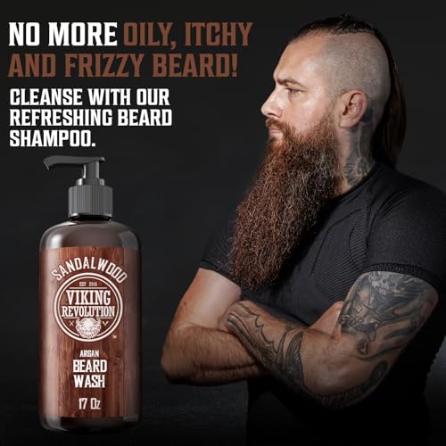 Beard Wash Shampoo Sandalwood 17 oz - Hydrating Beard Cleaner & Softener - Variation of THIS listing