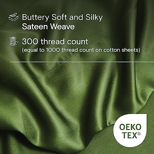 Organic Bamboo Viscose Sheet Set - King No Top Sheet - Forest