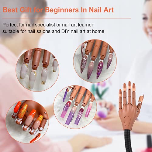 Practice Nail Hand with Tips - Flexible Acrylic Nail Practice Hand - A Practice Hand