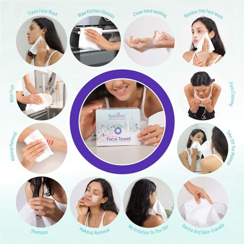 Disposable Face Towels 160 Count - Ultra Soft 100% Cotton, Extra Large for Face & Makeup Removal - Variation of This Listing