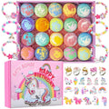Kims Cosiart Pink Unicorn Bath Bombs Set with Surprise Inside - 20 Pack for Girls & Kids, Birthday & Gift