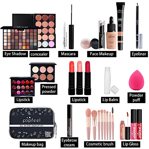 All-in-One Makeup Kit for Women - Eyeshadow, Lipstick, Foundation & More - Variation KIT019