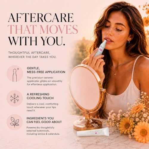 Organic Lip Filler Aftercare Balm with Arnica & Botanical Oils - Cooling Ceramic Applicator