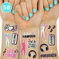 xo, Fetti Dance Star Temporary Tattoos - 58 styles | Influencer Birthday Party Supplies, Viral Music Trending Favors, Internet Famous