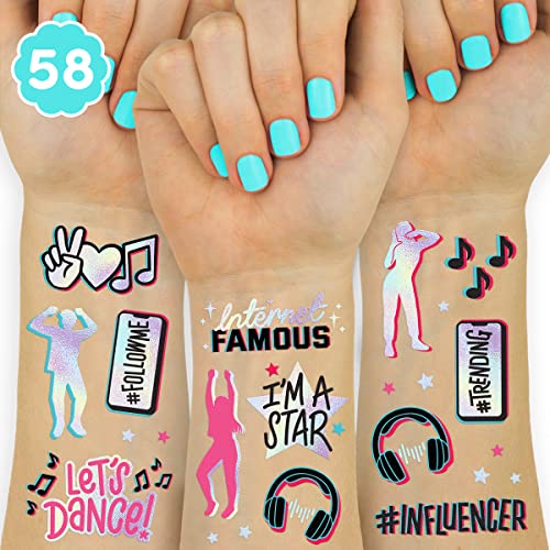 xo, Fetti Dance Star Temporary Tattoos - 58 styles | Influencer Birthday Party Supplies, Viral Music Trending Favors, Internet Famous