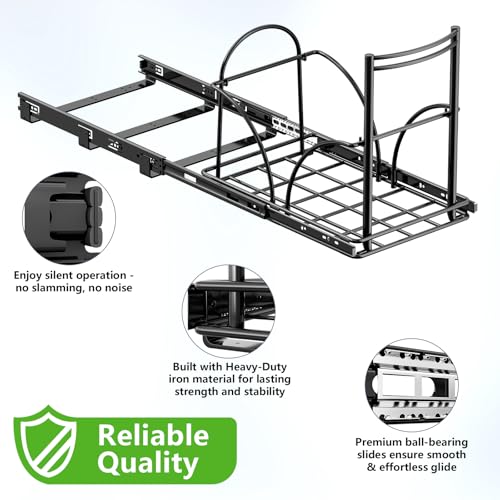 Dual Under Sink Pull-Out Trash Can Rack for Kitchen Cabinets - No Bins