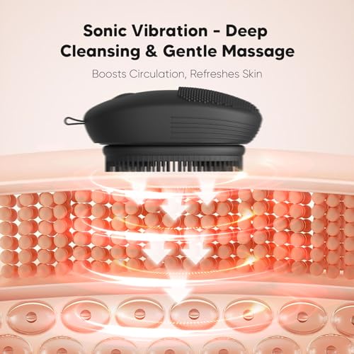 Electric Sonic Body Scrubber ? Food-Grade Soft Silicone Shower Brush & Loofah Alternative, Gentle Exfoliating & Deep Cleaning, Removes Dry Skin, Boosts Circulation & Revives Skin Glow