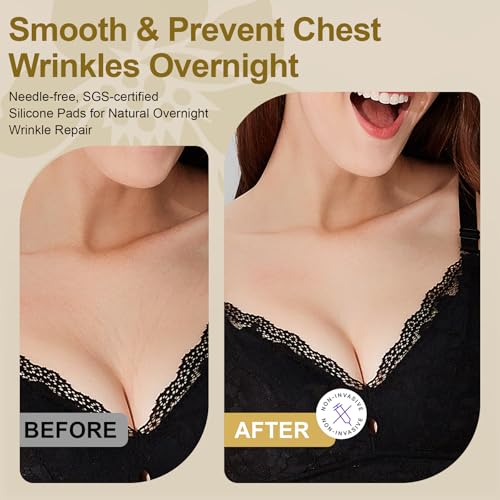 Luxe Sens Chest Wrinkle Patches 2 Pack - 1 Ounce Each, 30 Day Supply, Heart-Shaped Silicone Pads for Décolletage