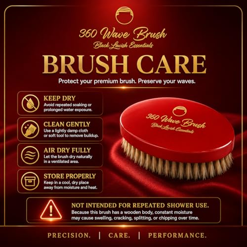 Men's Curved Boar Bristle Wave Brush for Deep Hair Styling - Soft or Hard