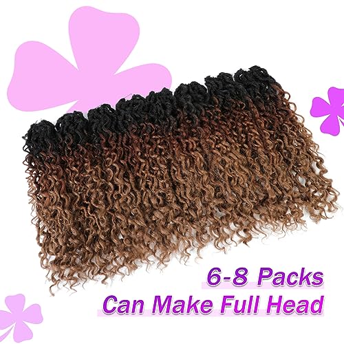 Pre-Looped Goddess Locs Crochet Hair 14 Inch Bohemian Faux Locs Set of 8 - Black, Blonde, Brunette Variations