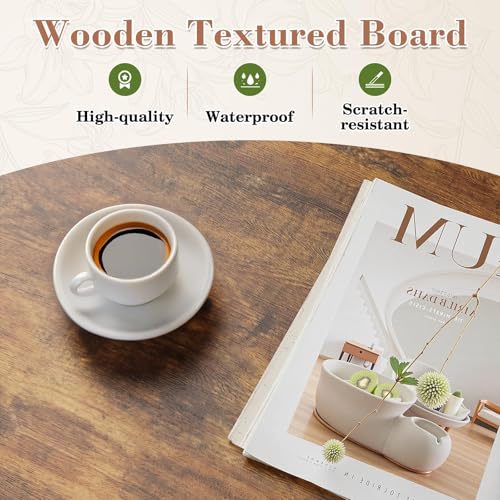 Rustic 19.7x39.4-inch Lift Top Coffee Table with Hidden Storage - OLIXIS