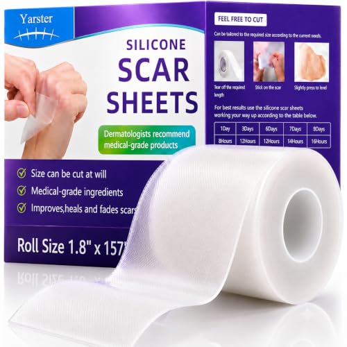 Silicone Scar Sheets - Medical Grade Scar Tape 1.8 x 157 Inches Extended Roll - Yarster 4M