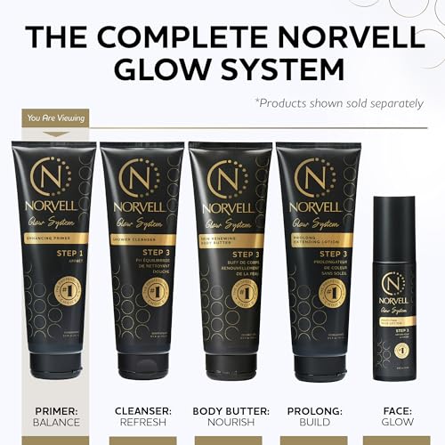 Norvell Glow System Pre-Tan Enhancing Primer - Pre-Tanning Lotion for Spray Tan, 8.5 fl oz (Pre-Tan Primer)