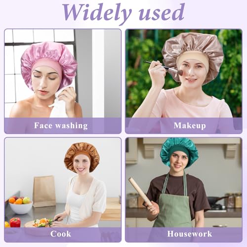 20 Pack Satin Sleep Bonnets for Women - Large Adjustable Hair Caps for Curly Dreadlocks & Natural Hair
