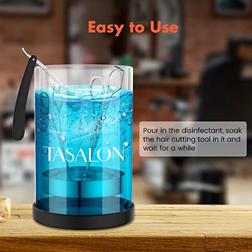 25 Ounce Stainless Glass Disinfectant Jar with Removable Basket for Salon & Spa - Professional Barber Dispenser