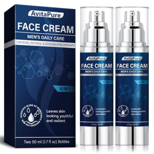 Men's 6-in-1 Face Moisturizer & Anti-Aging Cream - 1.7 Fl Oz Pack of 2